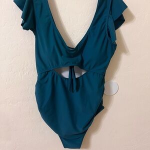 Patagonia Teal and White Swimsuit